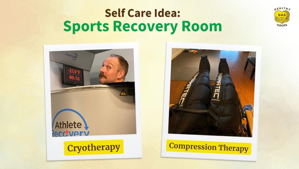 Self care idea for Dads: Sports Recovery Room with cryo & compression therapy