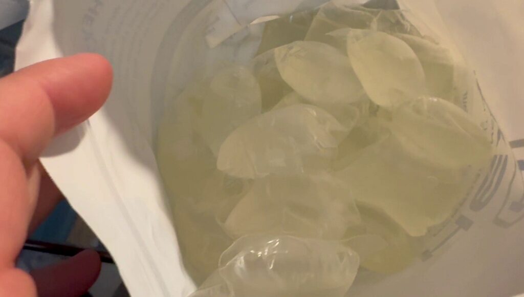 Hex Performance Laundry Detergent review - inside bag 55 pods