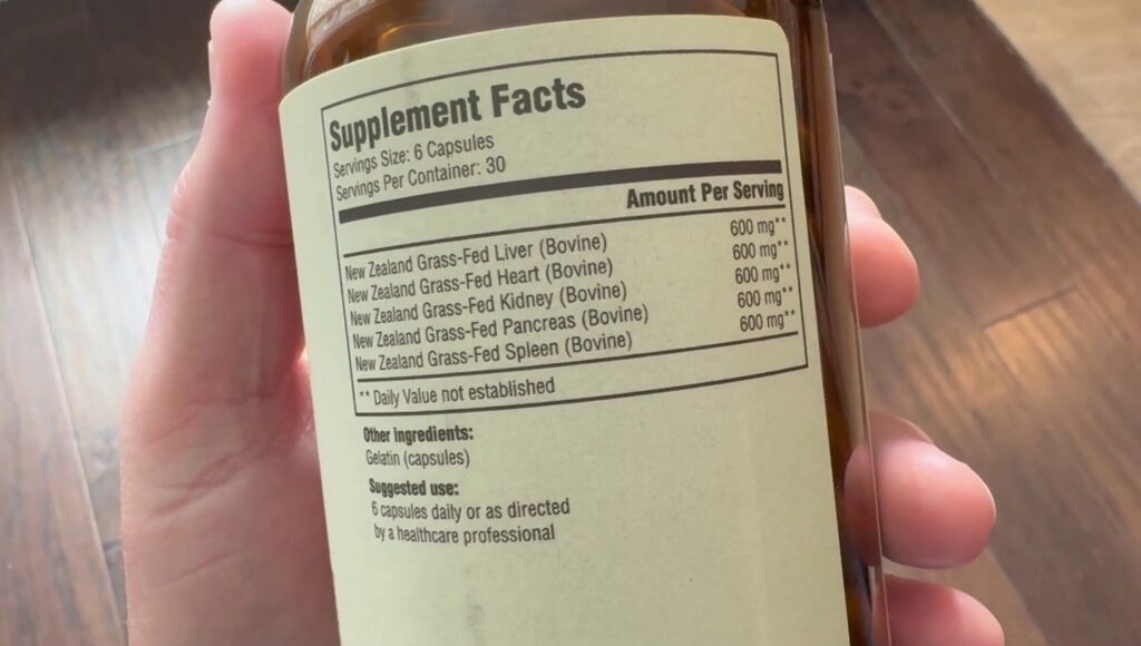 Heart and Soil Beef Organ Supplements Review Supplement Facts