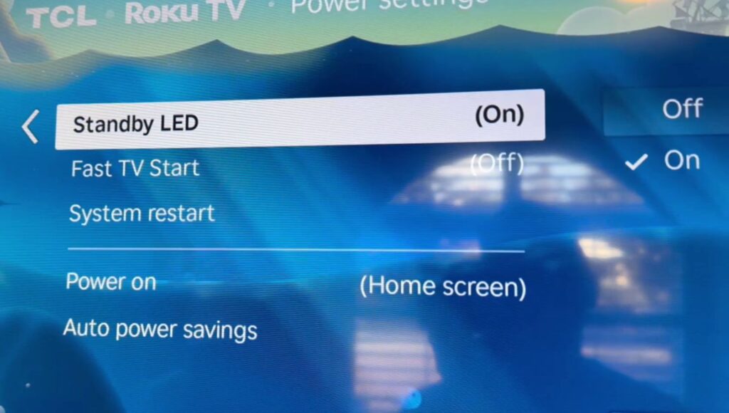 How to turn off Standby LED light in front of TCL 32" Smart TV with Roku