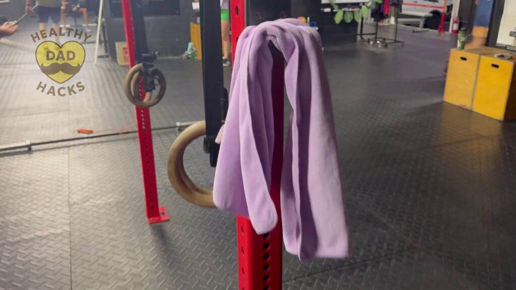 Best gym towels for sweat microfiber hanging on gym rack