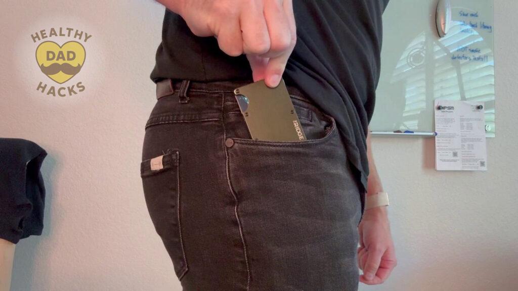 Ridge Wallet Review - sliding into jean pants front pocket