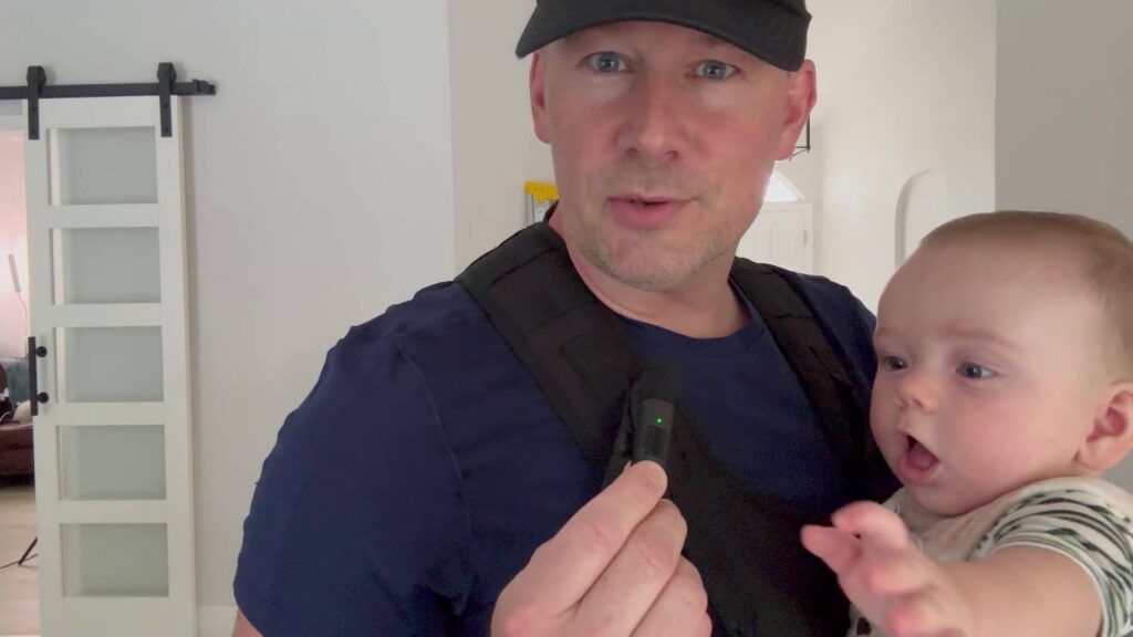 Wolf Tactical Mens Baby Carrier Review - blooper baby taking mic