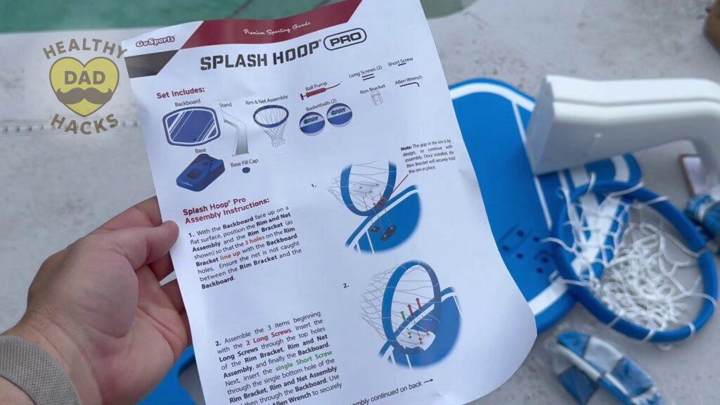 Best swimming pool basketball hoop - GoSports Splash Hoop PRO review - instructions