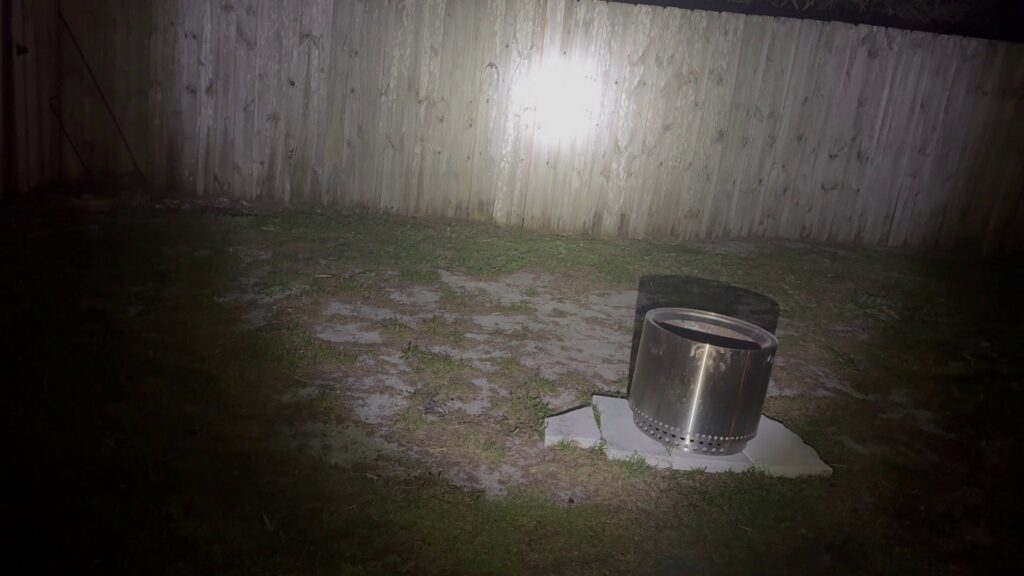 600 lumens flashlight comparison in backyard