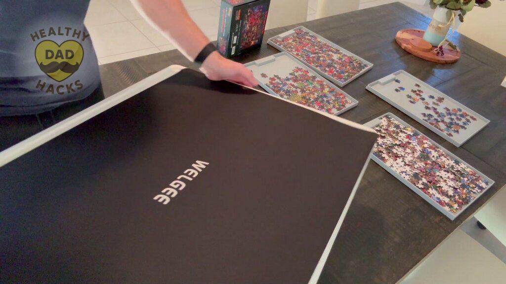 Welgee board with mat on it being moved showing lightweight and easy portability