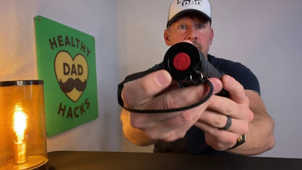 GearLight S2000 close-up of button for on/off