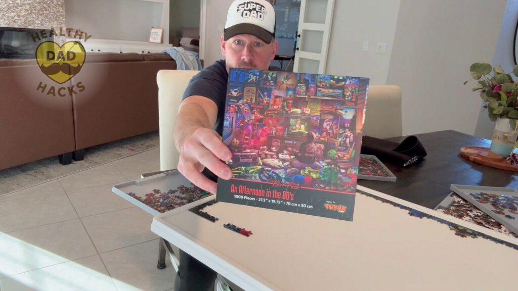 Puzzle (Afternoon in the 80s) being used on demo of Welgee Rotating Puzzle Board