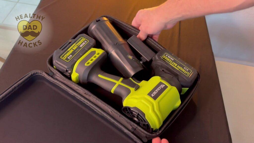 Yuquesen handheld cordless leaf blower zip up storage case