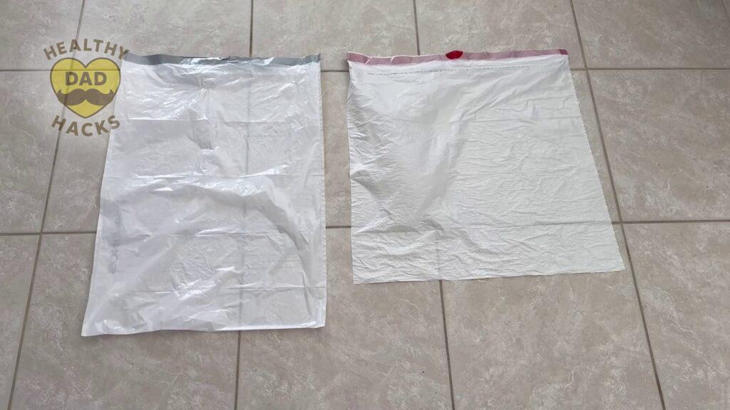 SONGMICS kitchen dual trash review - trash bag comparison