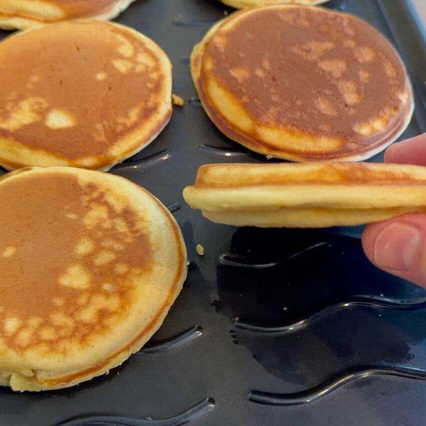 Best mini pancake pan - finished pancake close-up of thickness